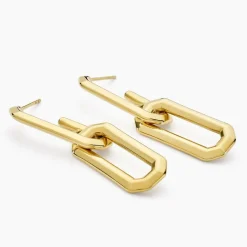Boucles D'oreilles Pendantes Lyre Acier Jaune