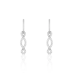 Boucles D'oreilles Pendantes Carla Argent Blanc Oxyde De Zirconium