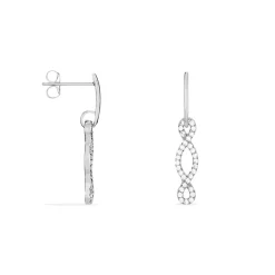 Boucles D'oreilles Pendantes Carla Argent Blanc Oxyde De Zirconium