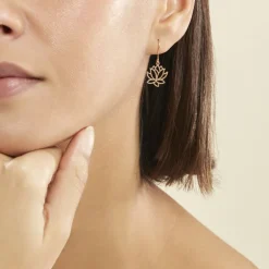 Boucles D'oreilles Pendantes Rosita Argent Rose