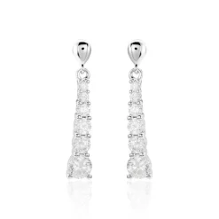 Boucles D'oreilles Pendantes Dervla Argent Rhodié Oxyde De Zirconium