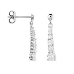 Boucles D'oreilles Pendantes Dervla Argent Rhodié Oxyde De Zirconium