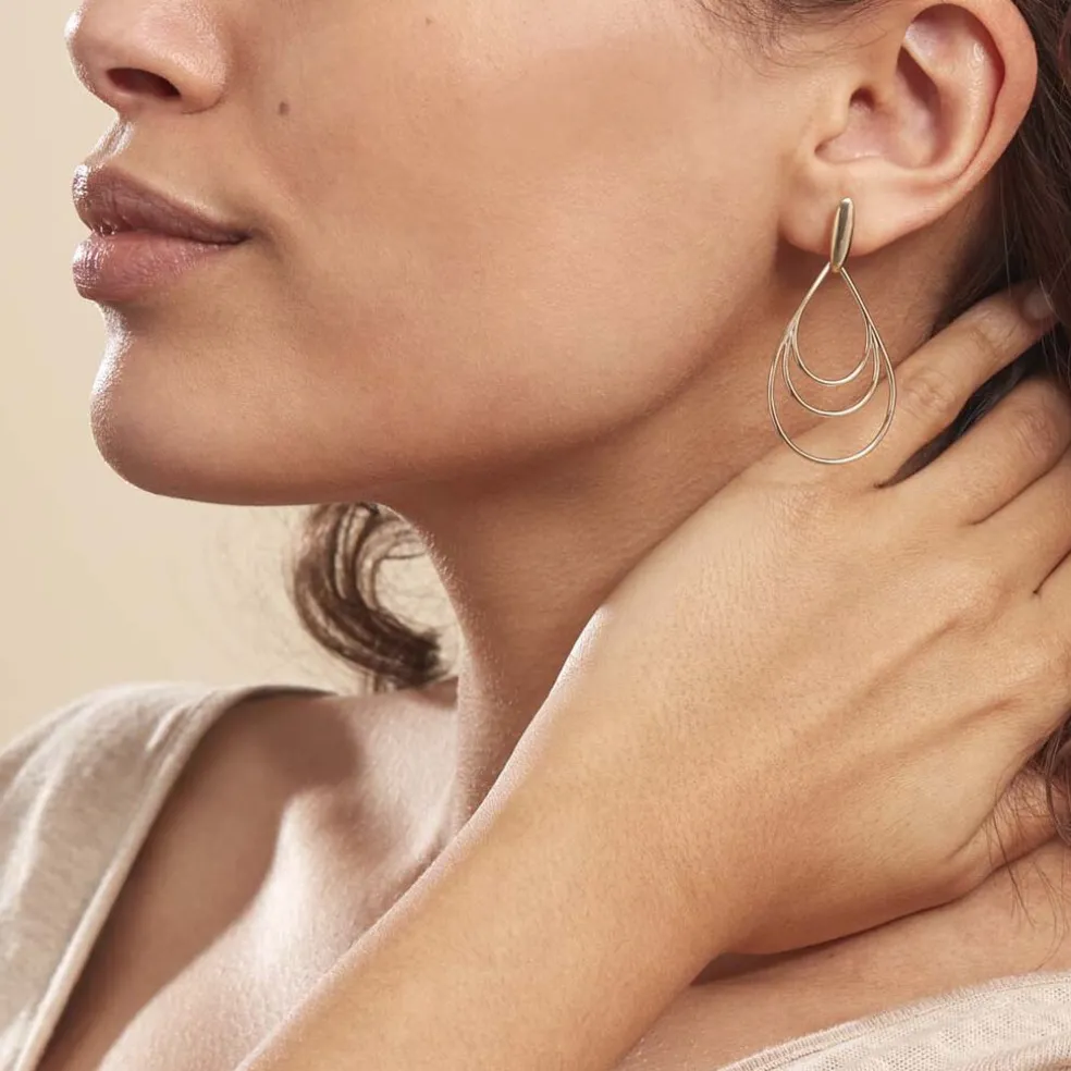 Boucles D'oreilles Pendantes Jenyfer Plaqué Or Jaune