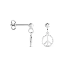 Boucles D'oreilles Pendantes Paz Argent Blanc