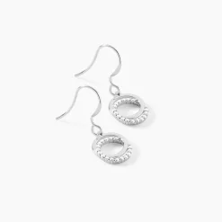 Boucles D'oreilles Pendantes Circus Argent Blanc Oxyde De Zirconium