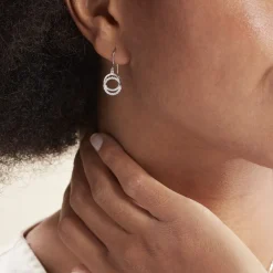 Boucles D'oreilles Pendantes Circus Argent Blanc Oxyde De Zirconium