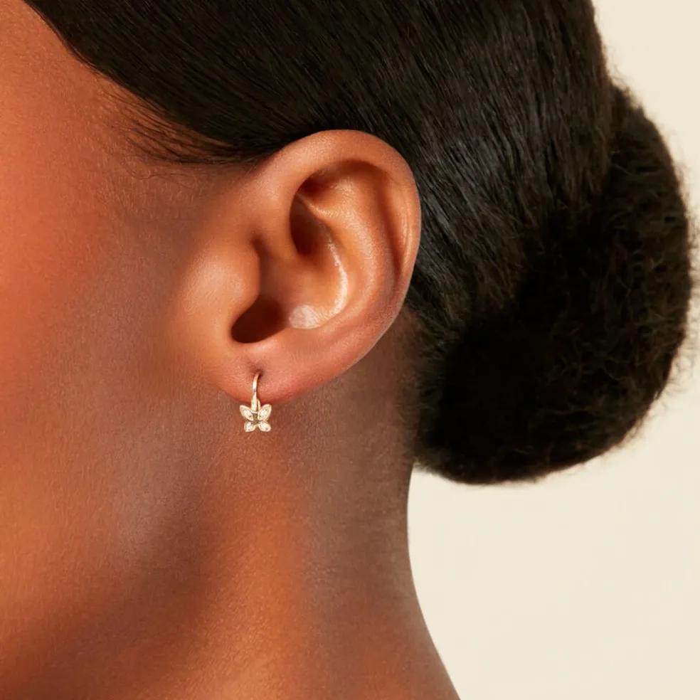 Boucles D'Oreilles Pendantes Odhran Or Jaune Oxyde De Zirconium