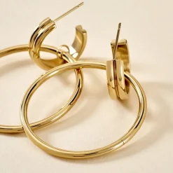 Boucles D'oreilles Pendantes Juhani Acier Jaune