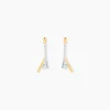 Boucles D'oreilles Pendantes Formev Or Bicolore Oxyde De Zirconium