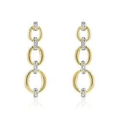 Boucles D'oreilles Pendantes Abban Or Jaune Diamant