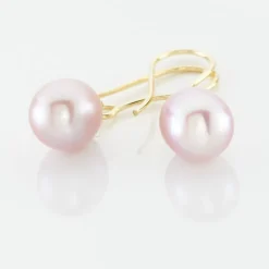 Boucles D'oreilles Pendantes Baroque Or Jaune Perle De Culture