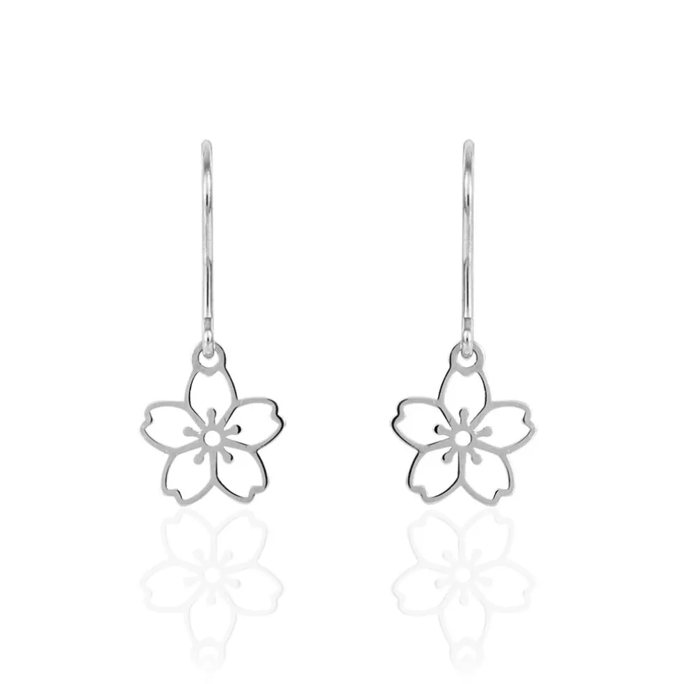 Boucles D'oreilles Pendantes Lucrezia Argent Blanc
