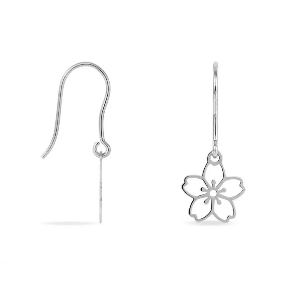 Boucles D'oreilles Pendantes Lucrezia Argent Blanc