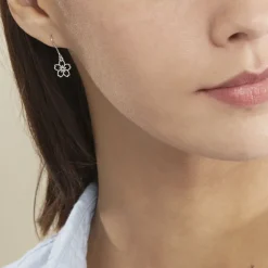 Boucles D'oreilles Pendantes Lucrezia Argent Blanc