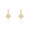 Boucles D'oreilles Pendantes Bobbie Plaqué Or Jaune Oxyde De Zirconium