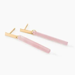 Boucles D'oreilles Pendantes Halcyone Or Jaune Calcédoine