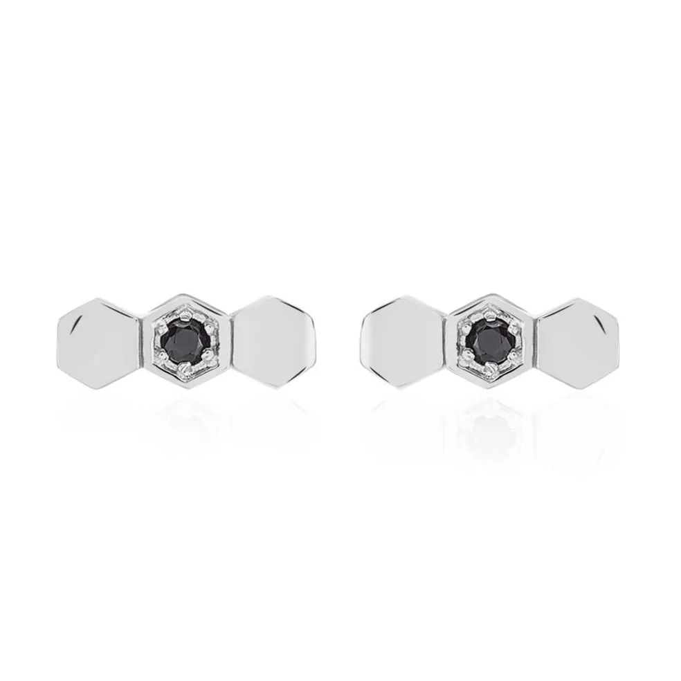 Boucles D'oreilles Pendantes Ondina Argent Blanc Oxyde De Zirconium