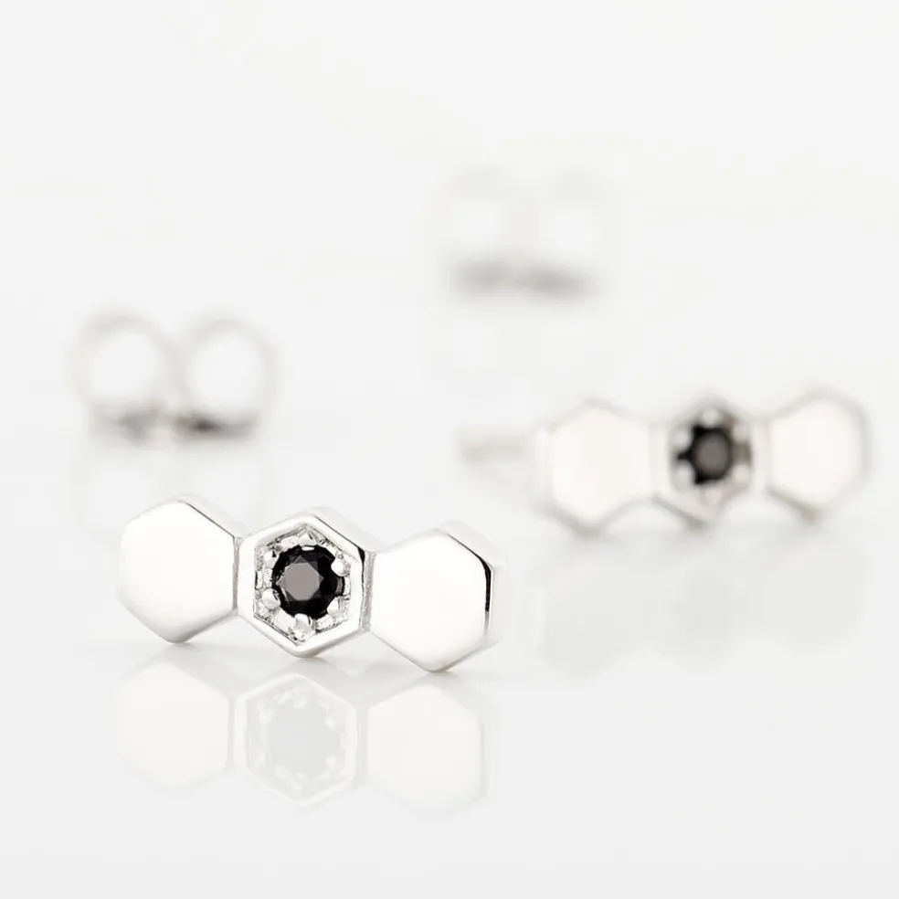 Boucles D'oreilles Pendantes Ondina Argent Blanc Oxyde De Zirconium