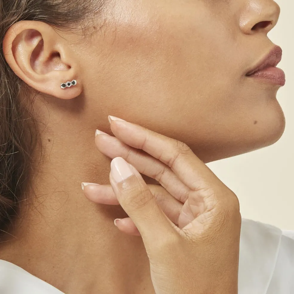 Boucles D'oreilles Pendantes Ondina Argent Blanc Oxyde De Zirconium