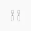 Boucles D'oreilles Pendantes Trait D'union Argent Blanc Oxyde