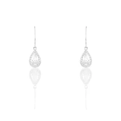Boucles D'oreilles Pendantes Perce-neige Argent  Oxyde De Zirconium