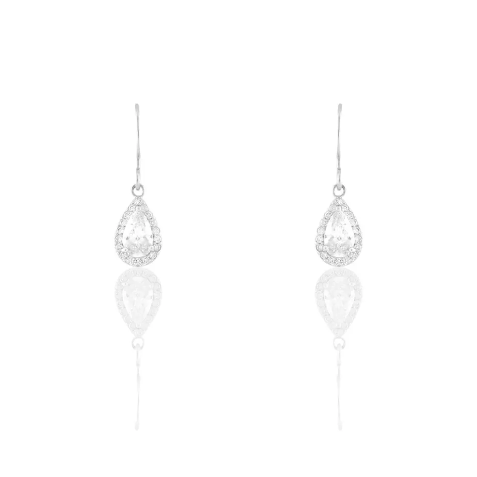 Boucles D'oreilles Pendantes Perce-neige Argent Oxyde De Zirconium