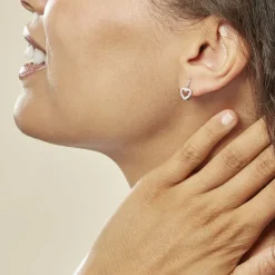 Boucles D'oreilles Pendantes Elisene Argent Blanc Oxyde De Zirconium