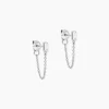 Boucles D'Oreilles Pendantes Manuelita Argent Blanc Oxyde De Zirconium