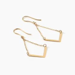 Boucles D'oreilles Pendantes Ella Or Jaune