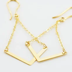 Boucles D'oreilles Pendantes Ella Or Jaune