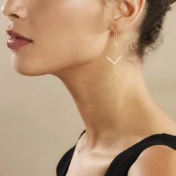 Boucles D'oreilles Pendantes Ella Or Jaune