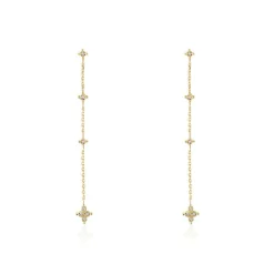 Boucles D'oreilles Pendantes Ziha Plaqué Or Jaune Oxyde De Zirconium