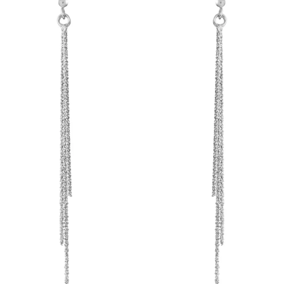 Boucles D'oreilles Pendantes Yalle Argent Blanc