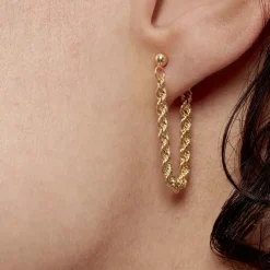 Boucles D'oreilles Pendantes Jerry Corde Or Jaune