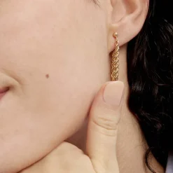 Boucles D'oreilles Pendantes Jerry Corde Or Jaune