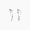 Boucles D'oreilles Pendantes Leent Argent Blanc