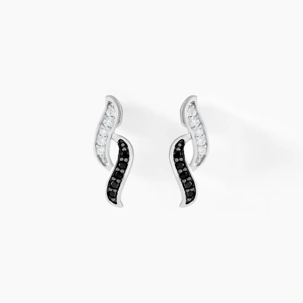 Boucles D'oreilles Pendantes Sylvie Argent Blanc Oxyde De Zirconium