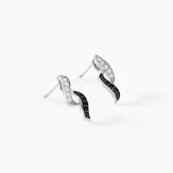 Boucles D'oreilles Pendantes Sylvie Argent Blanc Oxyde De Zirconium