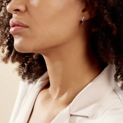 Boucles D'oreilles Pendantes Sylvie Argent Blanc Oxyde De Zirconium