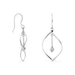 Boucles D'oreilles Pendantes Melaine Argent Blanc