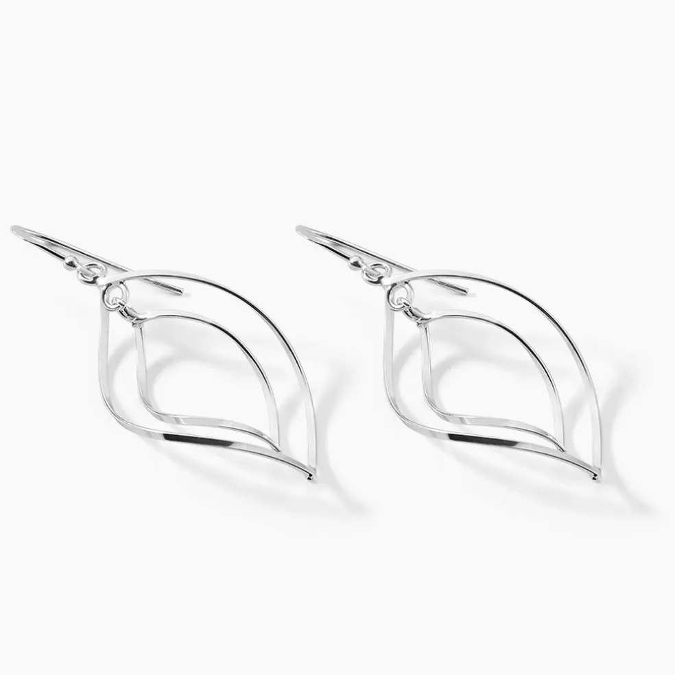 Boucles D'oreilles Pendantes Charlyn Argent Blanc