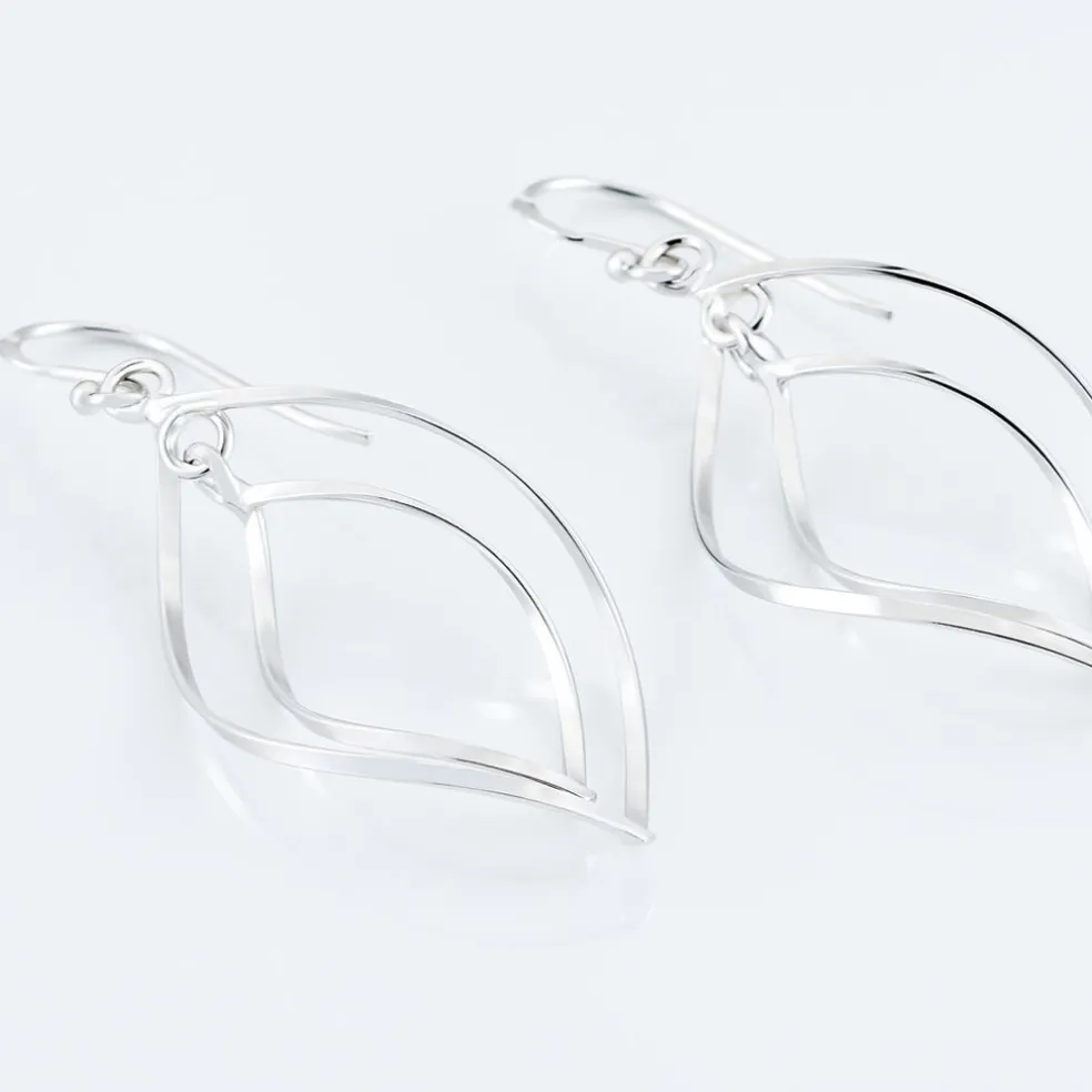 Boucles D'oreilles Pendantes Charlyn Argent Blanc