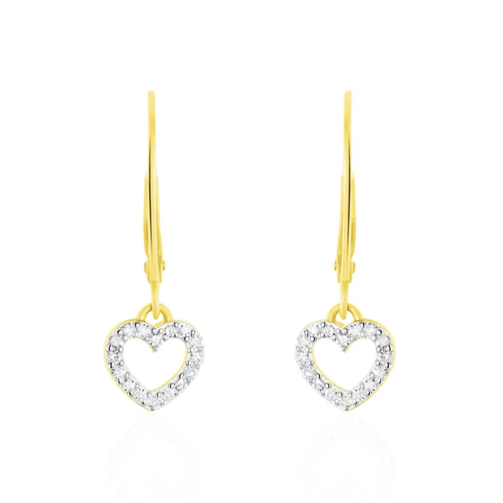Boucles D'oreilles Pendantes Ursa Or Jaune Diamant