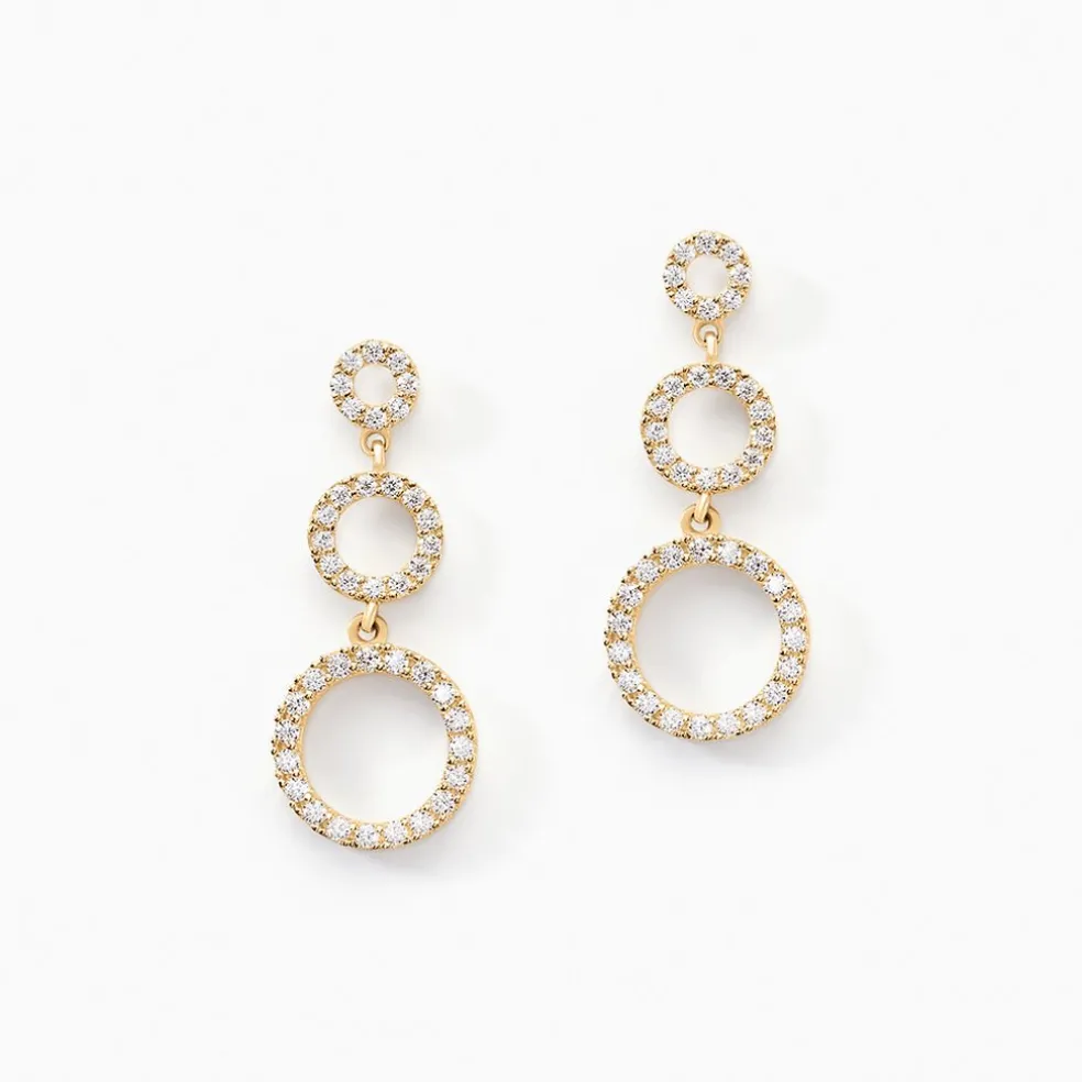 Boucles D'oreilles Pendantes Camron Or Jaune Oxyde De Zirconium