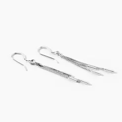 Boucles D'oreilles Pendantes Ginevra Argent Blanc