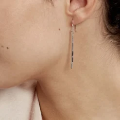 Boucles D'oreilles Pendantes Ginevra Argent Blanc