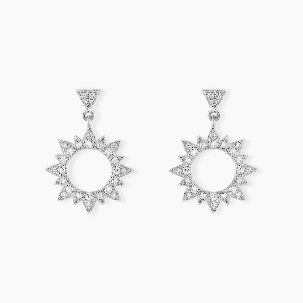 Boucles D'oreilles Pendantes Teana Argent Blanc Oxyde De Zirconium