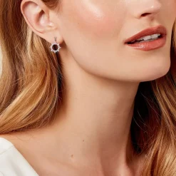 Boucles D'oreilles Pendantes Teana Argent Blanc Oxyde De Zirconium