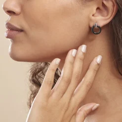 Boucles D'oreilles Pendantes Bertillianne Argent  Céramique Et Oxyde