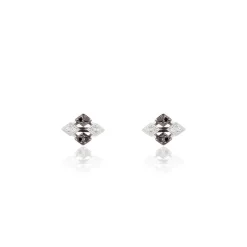 Boucles D'oreilles Pendantes Enid Or Blanc Diamant